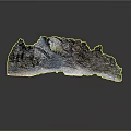 Colorful Textured Mountain Sculpture On Reflective Display Surface With Natural Details