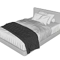 Modern Single Bed With Grey Headboard White Bedding And Black Blanket