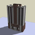 Modern High Rise Building Exterior With Regular Window Layout And Brown White Facade
