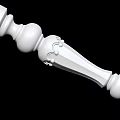 Ornate White Railing with Intricate Carved Details and Classical Design Elements 3d model