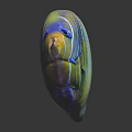 Colorful Fish Doll Toy With Blue Yellow Green Hues Spots And Stripes On Black Background