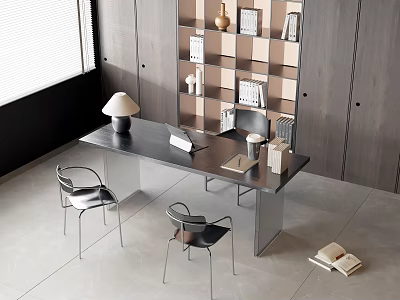 Modern desk chair desk chair combination 3d model