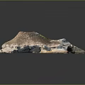 Unique Wood and Stone Decorative Sculpture with Natural Texture Irregular Shape and Organic Design
