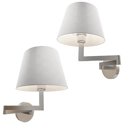 Modern Wall Lamp With Fabric Shade And Sleek Metal Bracket Design 3d model