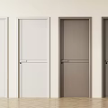 Modern Hinged Doors In Assorted Colors With Sleek Design For Interior Spaces 3d model
