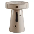 Light Colored Corner Table With Drawer Tassel And Bird Motifs Design 3d model