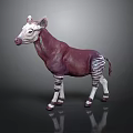 Artistic Fantasy Creature Character With Purple White Body And Striped Legs
