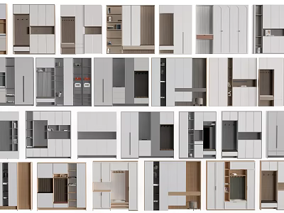 Modern Shoe Cabinet Designs With Multiple Styles And Functional Storage Solutions 3d model
