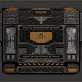 Industrial Style Storage Box With Orange Black Design And Metal Panels For Home Organization
