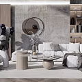 Modern sofa coffee table combination 3d model