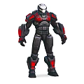 Futuristic Armored Character In Black Red Armor With Mechanical Design Details