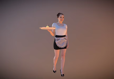 Western Restaurant Waitress 3d model