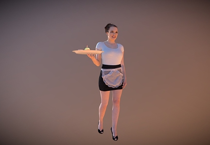 Western Restaurant Waitress 3d model