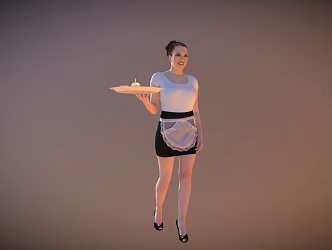 Western Restaurant Waitress 3d model