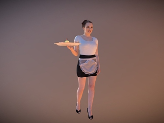 Western Restaurant Waitress 3d model