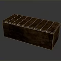 Rustic Wooden Storage Box With Textured Surface For Home Organization 3d model