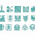 Colorful Decorative Pendants With Various Cultural Symbols And Artistic Shape Patterns