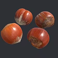 Fresh Natural Hazelnuts With Brown Textured Shells On Dark Background
