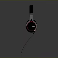 Black Over Ear Headphones With Red Accents Wired Design For Superior Audio Experience