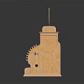 Antique Pure Gold Cash Register With Ornate Decorative Design And Electronic Functions