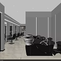 Modern Beauty Hair Salon Interior Design With Styling Chairs Mirrors And Plants