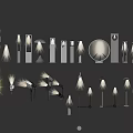 Modern lamps and lanterns combination simple landscape lamp pole lawn lamp 3d model