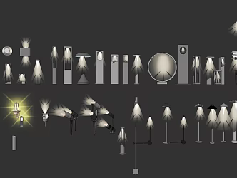 Modern lamps and lanterns combination simple landscape lamp pole lawn lamp 3d model