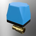 Modern Air Conditioner Air Outlet With Blue Cover And Gold Brass Components