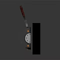 Industrial Mechanical Equipment With Red Handle And Metal Components On Black Base