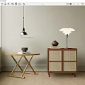 Modern bedside table rattan bedside table 3d model