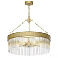 Modern Gold and Silver Chandeliers with Circular Metal Frames and Transparent Hanging Strands