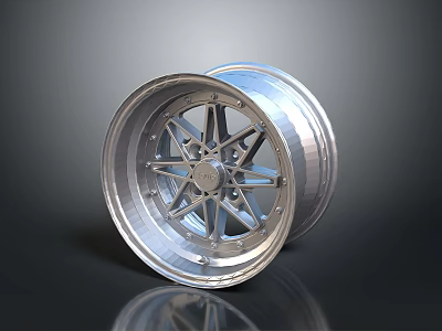 High Quality Silver Alloy Automotive Wheel With Spoke Design For Replacement 3d model