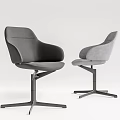 Modern Gray Office Chairs With Ergonomic Armrests Swivel Metal Base And Comfortable Design