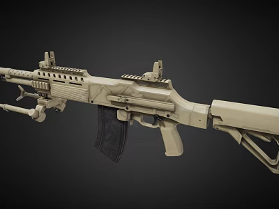 Tan Modern Military Rifle With Scope Mount Detachable Magazine And Ergonomic Stock 3d model