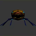Colorful 3D Rendered Beetle With Shiny Blue Legs And Artistic Design