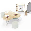Modern Children's Table and Chair Children's Table and Chair Combination 3d model