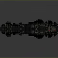 Detailed Futuristic Space Battleship With Advanced Mechanical Structure For Cosmic Exploration