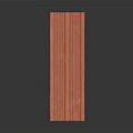 Red Textured Architectural Structure With Vertical Ribs And Top Square Openings