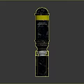 Military Weapon Blue Yellow Metal With Worn Texture And Tubular Design Reflective Surface