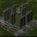 Aerial Planning of Modern High Rise Residential Complex With Central Green Space And Surrounding Trees