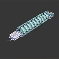 Blue And White Spiral Structure Component Designed For Spacecraft Missions