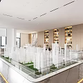New Chinese-style Tooling Sales Office with Sand Ticket with Front Desk with Water Bar with Display Cabinet 3d model