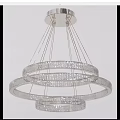Modern Multi Layer Crystal Chandelier With Circular Rings For Interior Decoration 3d model