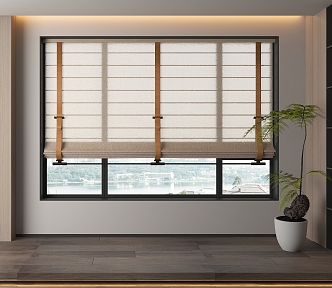 Modern Roman Curtain Shutter Shangri-La Curtain Dream Curtain 3d model