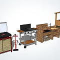 Outdoor Cooking Equipment Series With Portable Grill Brick Oven And Covered Kitchen