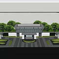 Modern gate atmospheric entrance gate tower square 3d model