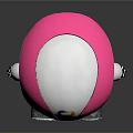 Cute Pink And White Robot With Color Vision Logo And Round Yellow Eyes