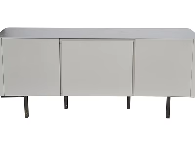 Modern Sideboard with Sleek White Design Three Doors and Metal Legs Storage 3d model