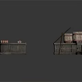 Vintage Industrial Building Models With Curved Structure Cylindrical Tanks And Metal Platforms