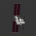 Orbital Space Station Structure With Solar Panels Modules And Docking Ports